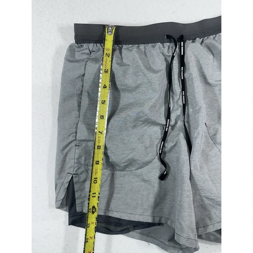 Nike Men's Dri-FIT Running Shorts Gray 2-in-1 Athletic Workout Size Small